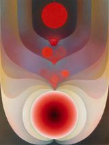 The pit and the pendulum in red by Loie Hollowell contemporary artwork painting