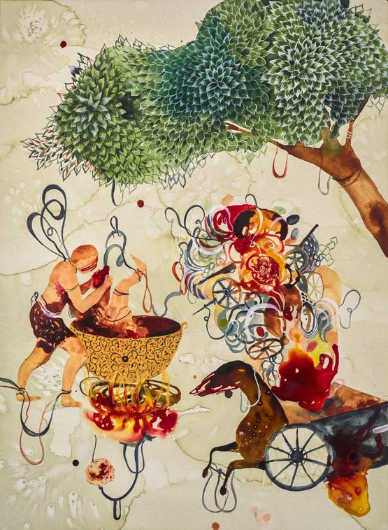 Carnage by Shiva Ahmadi contemporary artwork Painting