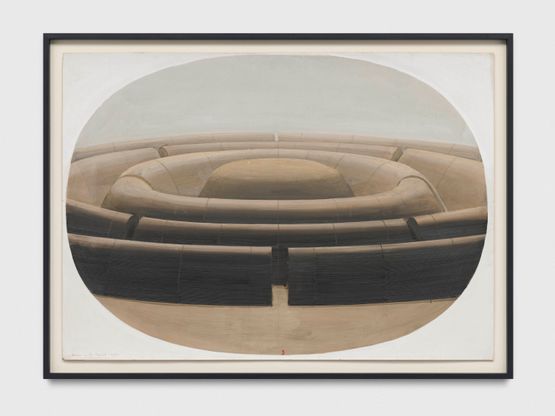La Cite Mandala dans un ovale by Horia Damian contemporary artwork Works on Paper