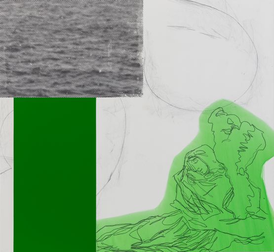 La resignacion Green by Juliao Sarmento contemporary artwork Painting