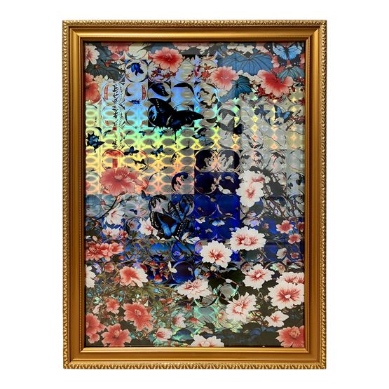Butterflies in a Waltz on Hibiscus Syriacus Mountain - Living in a world brimming with joy by Saeko Ehara contemporary artwork Painting