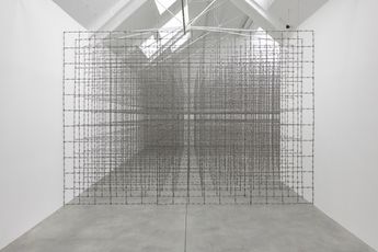 Contemporary art exhibition Santiago Sierra Impenetrable Structure at Lisson Gallery 27 Bell Street London United Kingdom