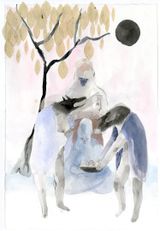 Under the Frangipani by Jia Sung contemporary artwork drawing painting works on paper
