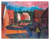 Dorfhauser by Hermann Max Pechstein contemporary artwork painting