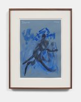 Untitled Blue Planet Blue Figure by Elizabeth Ibarra contemporary artwork works on paper