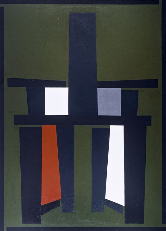 Black Back-chair with a Green Background by Mao Xuhui contemporary artwork Painting