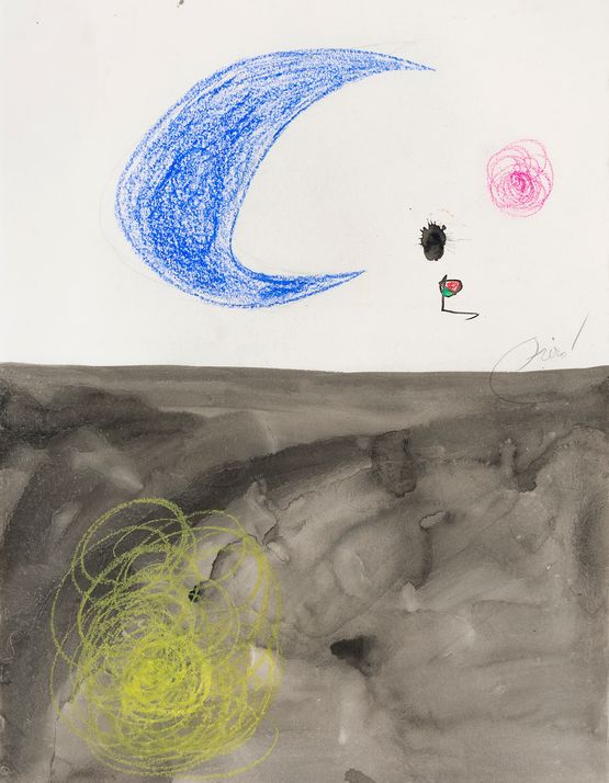 Paysage dans la nuit by Joan Miro contemporary artwork Works on Paper