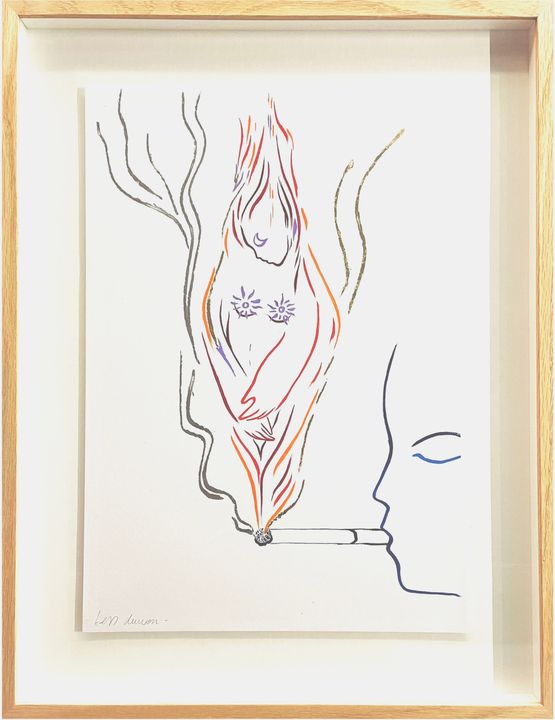 Dawn I Love you  Paul Eluard by Tess Dumon contemporary artwork Painting