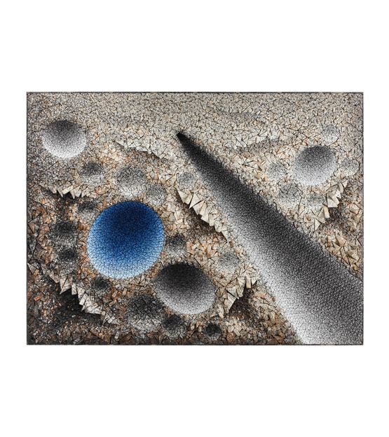Aggregation 14 - JA005 Blue by Chun Kwang Young contemporary artwork Works on Paper