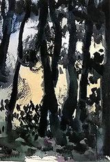Watercolor in the Forest No.10 by Wang Jun contemporary artwork painting works on paper