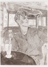 Absinthe drinker by Hernan Bas contemporary artwork print works on paper