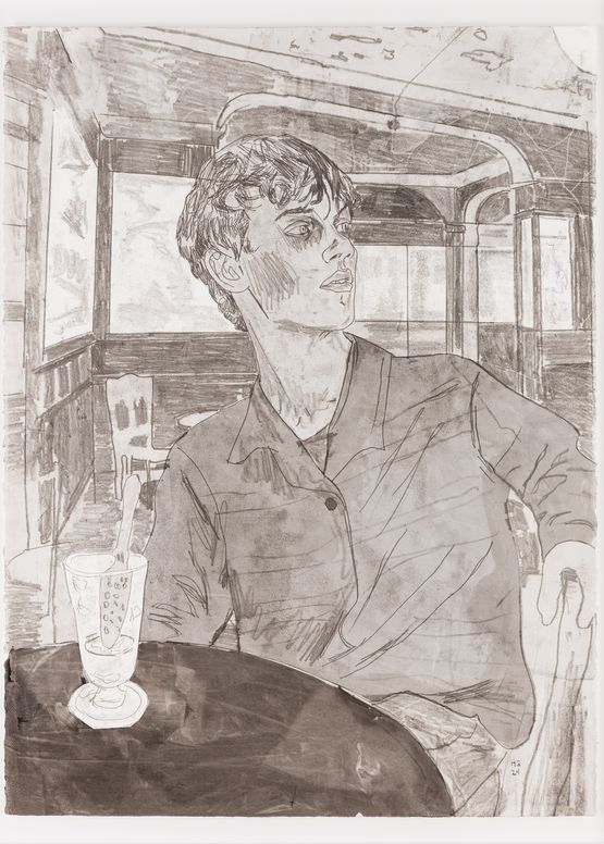 Absinthe drinker by Hernan Bas contemporary artwork Works on Paper