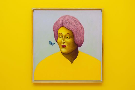 Portrait with One Butterfly by Nicolas Party contemporary artwork Drawing