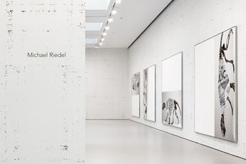 Contemporary art exhibition Michael Riedel Poster-Painting-Presentation at David Zwirner New York 19th Street United States