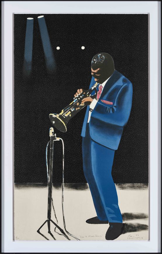 Ode to Miles Davs by Sam Nhlengethwa contemporary artwork Painting
