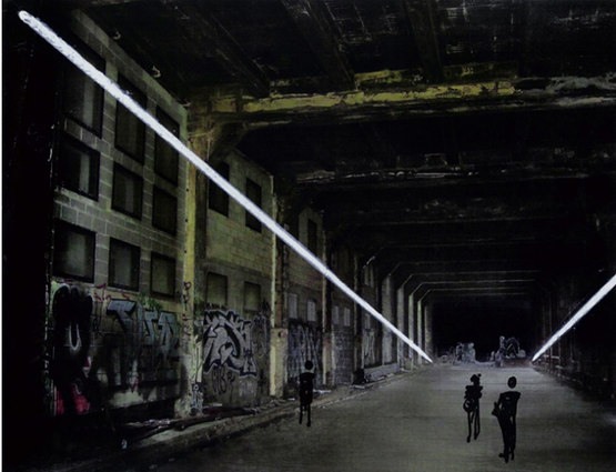 Study for Crossing Highline Tunnel New York 2007 by Anthony McCall contemporary artwork Mixed Media
