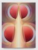 Split Orbs in red lavender and mauve by Loie Hollowell contemporary artwork Painting