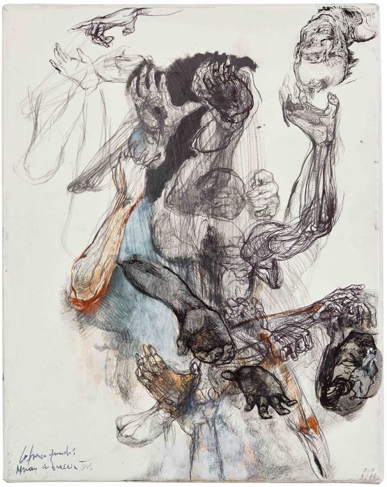Muro di bracia tese by Lanfranco Quadrio contemporary artwork Works on Paper