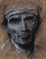 Si je reviens XXXVII by Ernest Pignon-Ernest contemporary artwork drawing works on paper