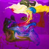 As it went he could not forget their awkward fondling and groping in the front seat of his taxi all of fifteen years ago by Dale Frank contemporary artwork mixed media