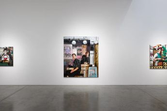 Contemporary art exhibition Hernan Bas TIME TO SHINE the salesmen at Victoria Miro Wharf Road London United Kingdom
