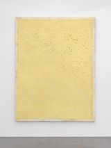 Untitled yellow painting by Lawrence Carroll contemporary artwork mixed media