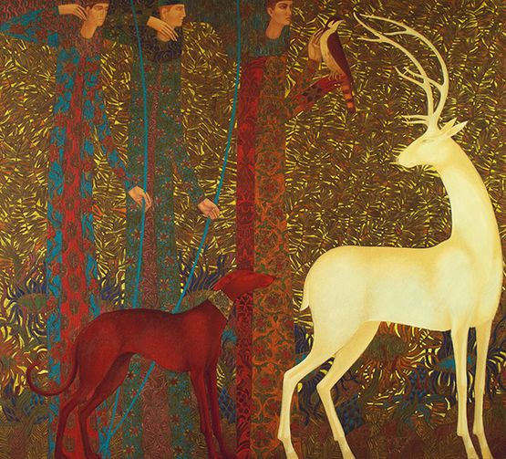 White Stag Legend by Timur DVatz contemporary artwork Painting
