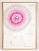 of moaning that began to spread contact points beyond the general perception spidered between without edge... by Del Kathryn Barton contemporary artwork drawing