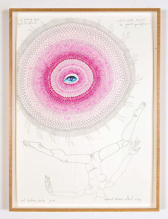 of moaning that began to spread contact points beyond the general perception spidered between without edge... by Del Kathryn Barton contemporary artwork Drawing
