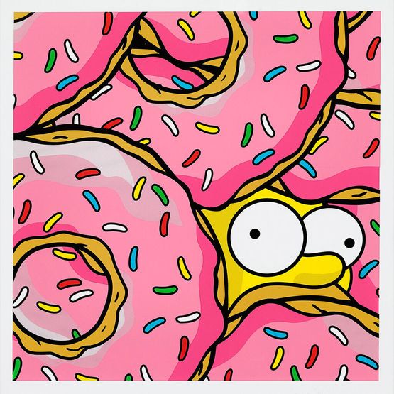 Strawberry Donuts by Jerkface contemporary artwork Print