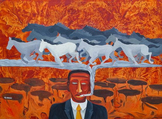 The Father by Jung Kangja contemporary artwork Painting