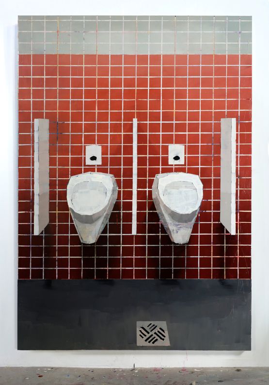 Toilets Schonefeld Airport Arrivals Terminal C by Luca Grimaldi contemporary artwork Painting