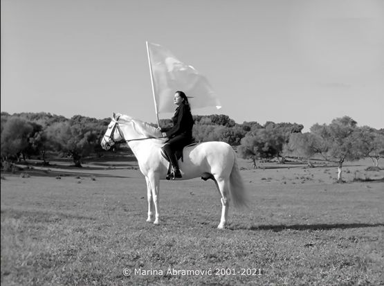 The Hero by Marina Abramovic contemporary artwork Moving Image