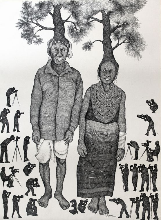 The Future of Indigenous Peoples 5 by Joydeb Roaja contemporary artwork Works on Paper