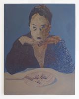 blue earrings by Zhou Xinyu contemporary artwork painting