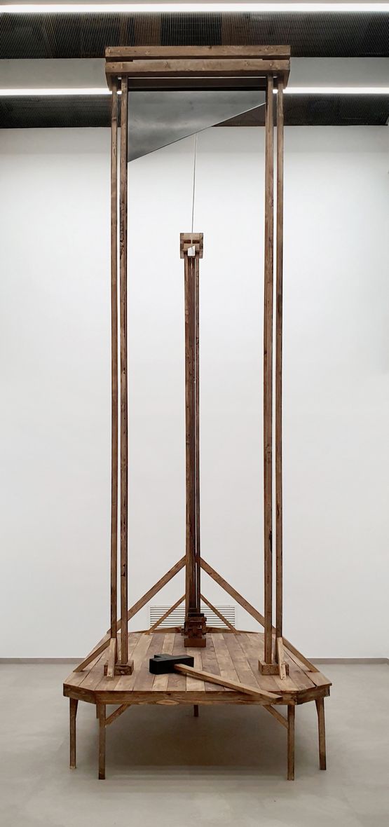 High - Striking - Guillotine by Aaron Bezzina contemporary artwork Sculpture