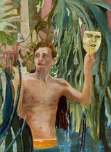 two bathers paper mask by Hernan Bas contemporary artwork painting