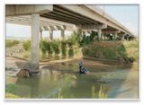 Fragment IV Family under the Presidio-Ojinaga-International Bridge TexasMexico Border from Silent General by An-My Le contemporary artwork print