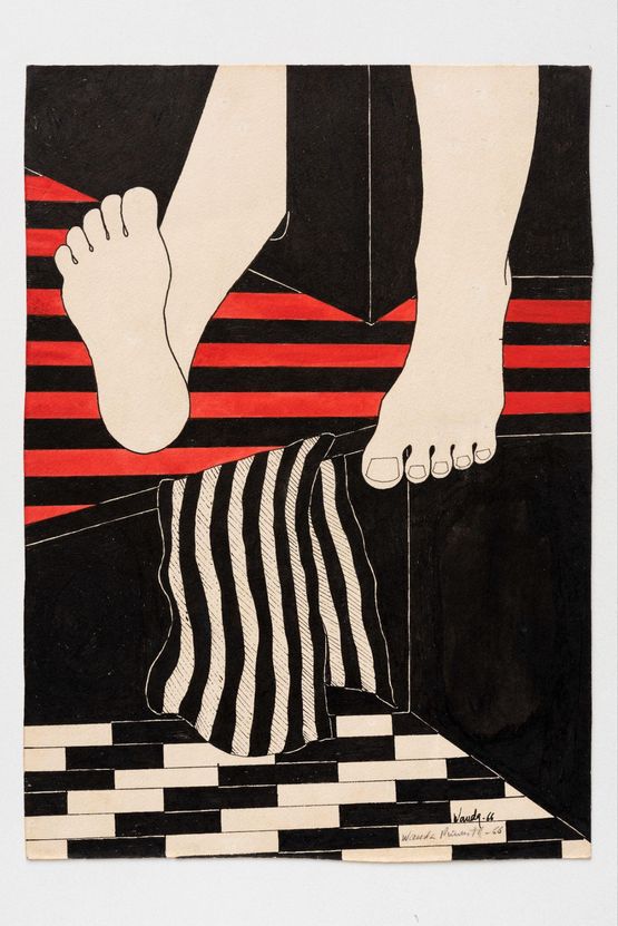 Untitled from the Path to the Superhuman Tie series by Wanda Pimentel contemporary artwork Works on Paper