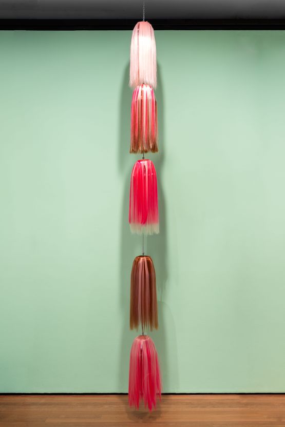 Strand Triple Pink Stripy Bombshell by Patricia Piccinini contemporary artwork Sculpture