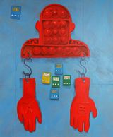 Tools Are Validated Red Man for Pushing by Kaito Itsuki contemporary artwork painting