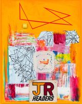 JR HEADERS by Gareth Sansom contemporary artwork mixed media works on paper