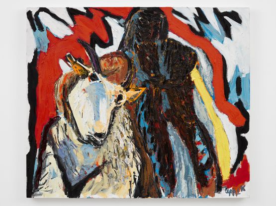 Woman with Animal no.3 by Karel Appel contemporary artwork Painting