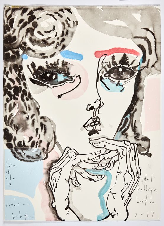 turn it into a river - baby by Del Kathryn Barton contemporary artwork Mixed Media