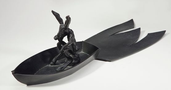 The Port Pusher by Barry Flanagan contemporary artwork Sculpture