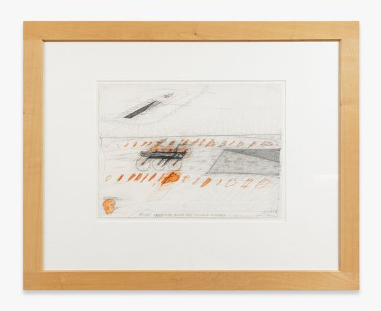 Fahrt durch eine Allee aus rostigen Blechen Die Bleche und ich gehen heim by Walter Pichler contemporary artwork Works on Paper