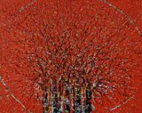 Red Forest by Professor Ablade Glover contemporary artwork painting works on paper