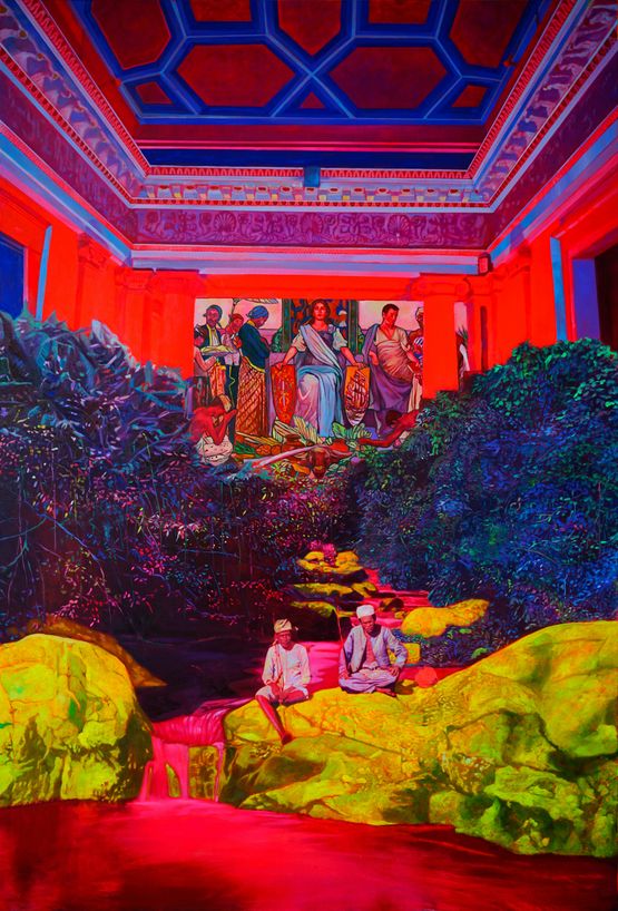 The golden coach from the golden land by Zico Albaiquni contemporary artwork Painting