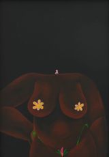 Does the cold water get warmer the longer you wait to jump by Bahati Simoens contemporary artwork works on paper