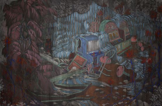 Ivory Blues by Wong Sze Wai contemporary artwork Painting
